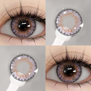 Menyinarimu Softlens 1Sepasang 3TONE Gray Brown 14.5mm Big Eye Lensa Kontak Normal Softlen Softlens Mata