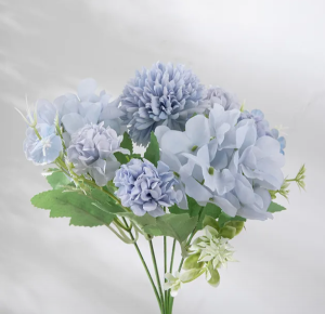 Bunga Dandelion Buket Bunga Plastik 5 Heads Dandelion Hydrangea Mix Bouquet Flower Photo Props