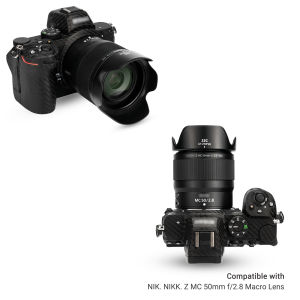 JJC Metal Reversible Lens Hood Shade Fit For Nikon Nikkor Z MC 50mm f/2.8 Macro LensAllows Putting Ф46mm Filter & Original Lens Cap