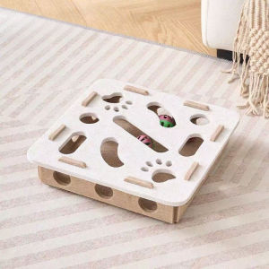 Pet Puzzle Toy Interactive Hole Digging Game Cats With Teasing Stick Bell Ball Self Play Soothing Mental Stimulation