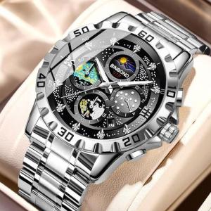 Mens Starry Sky Van Gogh Quartz Watch Fashion Business Watch Waterproof Small Three Pin Watch Mens