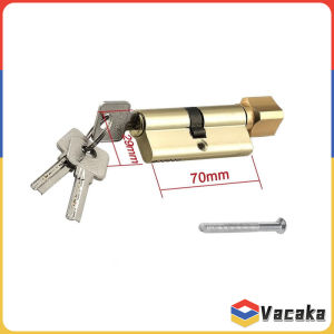 Vacaka Anti Theft Door Lock Cylinder Aluminum Alloy Single Open Lock Cylinder Bedroom Door Lock Cylinder with 3 Keys and Screw