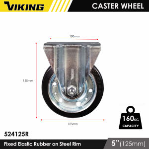 CASTER Elastic Rubber on Steel Rim with double ball bearings 4/5-in Swivel/Fixed  for Hand truck PlatformTrolley (sold per piece)
