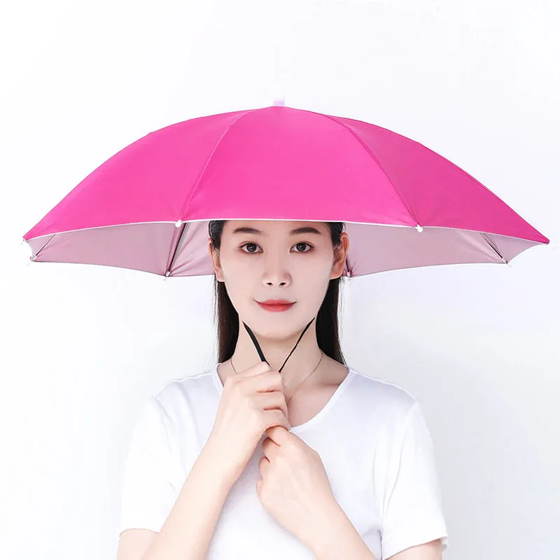 Huieson】Outdoor hat umbrella rain and rain umbrella hat sun protection hat  fishing umbrella shading sun protection ventilation ventilation Diameter  69cm send wind rope