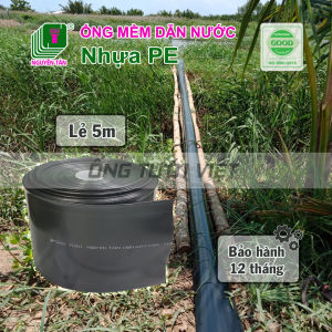 (Lẻ 5m) Ống bơm dẫn nước PE cỡ lớn thương hiệu Nguyễn Tân (loại dày) - Phi 49/60/80/90/100/110/114/120/130 (BH 12 tháng)