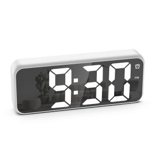 Brifit 6 Inch Digital Alarm Clock: LED Mirror Screen & Automatic Brightness Adjustment