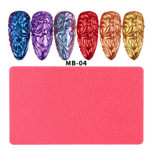 Nail Art 3D Silicone Printing Template Stamping Mold Solid Soft Gel Clay Carving Sculpture Stencil Embossed 美甲硅胶印花模版