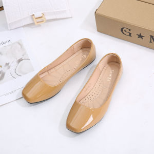 summer fashion   glossy leather square toe Flat shoes Doll shoes  for women
