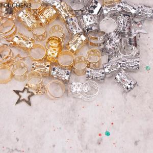 GUCHEN3🦋 36pcs Hollow Out tóc vòng DIY tóc phong cách tóc phụ kiện loc tóc trang sức cho Bím Tóc sợ ổ khóa tóc bện kim loại còng