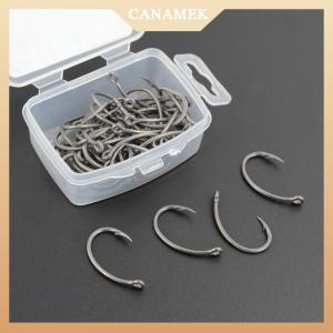 [CANAMEK] Hirisi 50pcs Boxed Teflon Hooks Barbed Multi-Type Hooks Carp Hooks Fishing Tackle