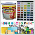 1L HIGH GLOSS ( heavy duty ) PAINT FOR WOOD & METAL / INTERIOR & EXTERIOR / wpc. 