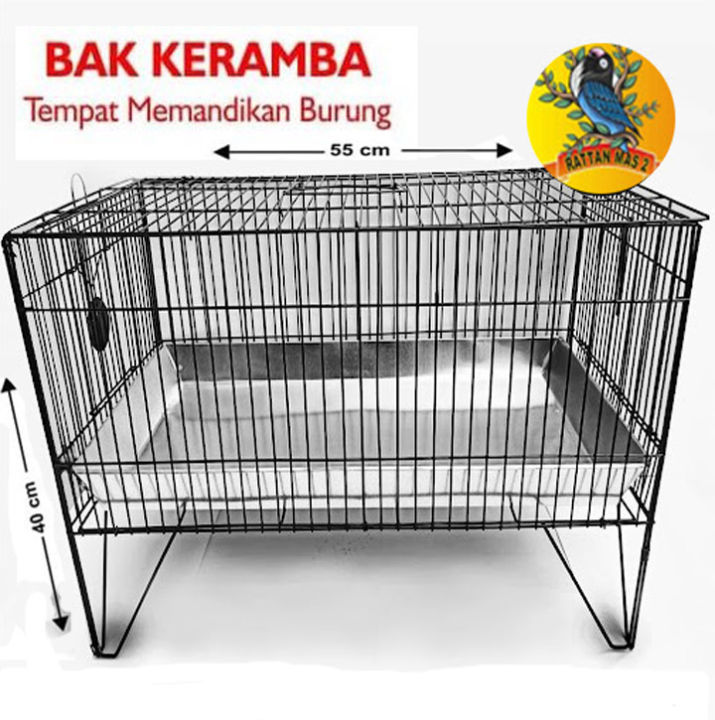 Bak Keramba Tempat Wadah Mandi Burung Murai, Kacer Besi Hitam Tebal