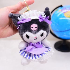 Kawaii Sanrio Plush Keychain Doll Hello Kitty My Melody Kuromi Cinnamoroll Cartoon Animal Stuffed Pendant Backpack Decoration