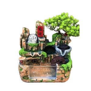 (TẶNG KÈM NGƯ ÔNG) Thác Nước Phong Thuỷ Tiểu Cảnh Non Bộ để bàn Tài Lộc