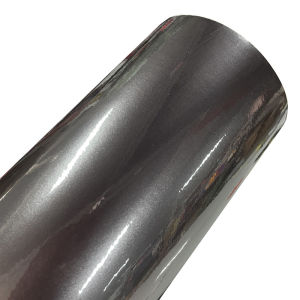 Ultra Gloss Candy Metallic Charcoal Grey Vinyl Wrap Film Stretchable Self Adhesive Decal for Car Motorcycle Laptop Furniture Car Wrap Vinyl Film