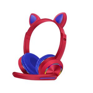 Headset Gaming LED Telinga Kucing model AKZ-020 with microphone jack 3.5mm Headphone Gaming - KMS