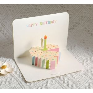 3D Pop-Up Birthday Greeting Card with Envelope Message Blessings Greeting Cards