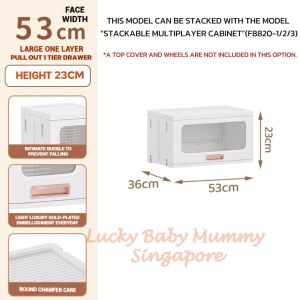 Stackable Multilayer Storage Cabinet with Wheels/Foldable Partitioned Rack/Plastic Storage Drawers/LocalStock