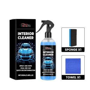 [Leather/Fabric Available] Car Fabric Seat Interior Cleaning Agent Car Seat Cushion Fabric Flannel Fabric Free-Cleaning Cleaner Strong Decontamination