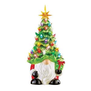 NALANILI Vật liệu gốm. Cây thông Noel bằng gốm. Đồ thủ công mỹ nghệ làm từ nhựa resin Ánh sáng màu Cây đèn màu Tinh tế Thiết kế tinh xảo. Đồ trang trí hình chú lùn phát sáng. Trang trí nhà cửa