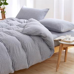 Cotton Pure™ Greyish Stripes Jersey Cotton Quilt Cover