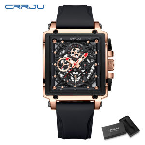 CRRJU Jam Tangan Pria Original Multi Fungsi Terbaru Anti Air Kronograf Bercahaya Jam Tangan Cowok + Kotak 2312