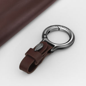 High End Car Keychain Waist Hang Anti Lost Keychain Leather Keychain Safety Hook