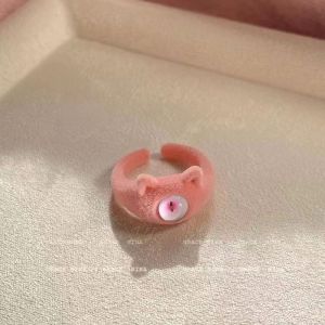 FXG Cincin Kucing Bludru Lucu dengan Mata Berwarna - Aksesori Fashion Unik CCN01