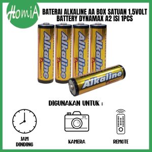 Baterai Alkaline AA Box Satuan Isi 1Pcs 1.5Volt / Battery Dynamax A2 Kualitas SNI / Batu Batrai Untuk Mainan Remote TV Jam Dinding / Batre 1.5V Perlatan Elekronik Tahan Lama Serbaguna - HOMIA
