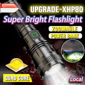 Torchlight ultra bright XHP80 LED torchlight super bright with USB cable Emergency light for home Waterproof Flashlight Outdoor Camping lamp Lep Flashlight Bhfled80 Xph90 Flashlight - Lazada