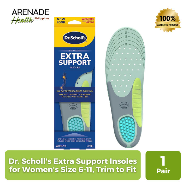Extra Insole Dr. Scholl's Extra Support Insoles for Women's Size 6-11, Trim to Fit ...