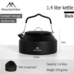 Mountainhiker Camping outdoor ultra-light portable aluminum alloy green teapot aluminum kettle picnic cooker kettle