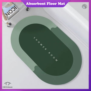 HKStorage Bathroom Anti-slip Mat Diatom Mud Absorbent Pad Nordic Style Toilet Floor Mat Soft Diatomite Toilet Carpet