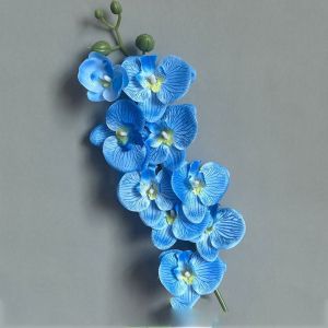 INVADER 69cm Silk Flower 9-Heads Real Touch Plants Simulation Butterfly Orchid Artificial Flower 3D Phalaenopsis