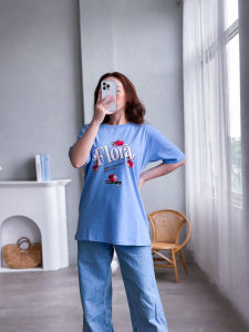 Kaos Oversized Wanita Jumbo Bahan Cotton Combed 30s Kaos Wanita Lengan Pendek