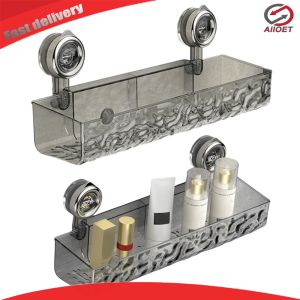 2Pcs Bathroom Toothbrush Holders with Strong Suction Cups No Drill Clear Wall Caddy