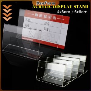 B.F. 4*6cm 6*9cm Acrylic Transparent Display Stand Sign Label Frame Price Tag Business Card Holders