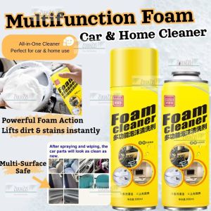 Multipurpose Car Interior Cushion Foam Cleaner Spray for Car Home Fast-Acting Deep Cleaning Durable High-Performance Anti-Bacterial Car Interior Leather Foam Cleaner Pembersih Pencuci Buih Antibakteria Kusyen Kereta Rumah Berkuasa Tahan Lama 强力泡沫汽车沙發清潔劑