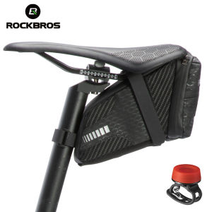 ROCKBROS 1.5L Bike Bag Large Reflective Capcaity Rear Saddle Bag Can Hang Taillight Storage Durable MTB Bike Accessories Bag Bicycle Cycling Bag