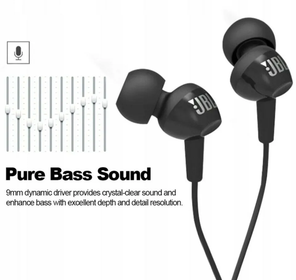 Original JBL C100SI In-ear Earphones Headset Headphones With Microphone  Jack Wired Headset For Huawei Xiaomi Samsung - Main Image