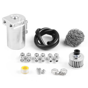 Car modification aluminum alloy two-hole oil breather with air filter and steel wire ball   Waste gas