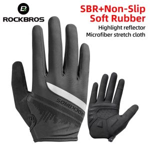 ROCKBROS Cycling Gloves Breathable Shockproof Motorcycle Gloves Touch Screen Non-slip Gym Gloves MTB Road Bike Half Finger Gloves