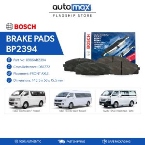 Bosch Brake Pads BP2394 (DB1772) FRONT for Toyota HiAce (H200) 2005 - 2018 Foton TransVan 2017 - Present Traveller 2023 - 2026
