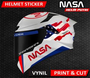 STIKER HELM FUL SET HALF FACE/FULL FACE NASA SPACE MODE