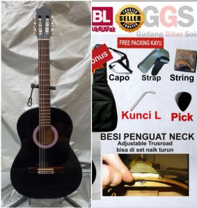 gitar akustik klasik yamaha senar nilon tanem besi asli bonus komplit