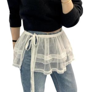 Womens Fashion Skirts Layered Lace Skirt with Delicate Mesh Design for Date Nights and Everyday Fashion Statements