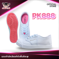 รองเท้าผ้าใบนักเรียนสีขาว Gerry Gang PK 888 ( พื้นสีชมพู ). 
