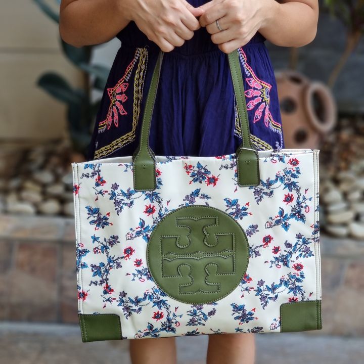 Tory Burch floral outlet tote bag