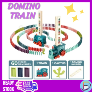Realeos 60pcs Domino Train Automatically Moving Block Kids Toy Early Learning Educational Toys