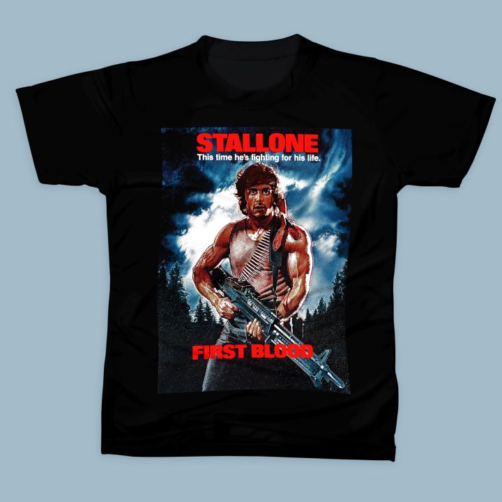 Vintage Film Tee Rambo Kaos Distro Nostalgia Vintage Film Jadul T